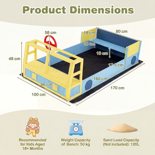 Wooden sandbox large car - sandbox, car-theme