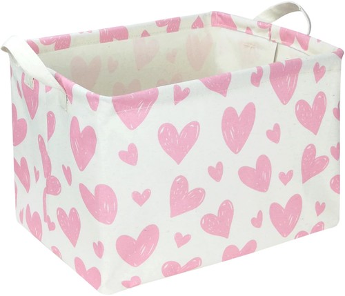 Rectangular pink heart fabric - rectangular,