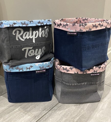 Denim fabric storage - denim, dog