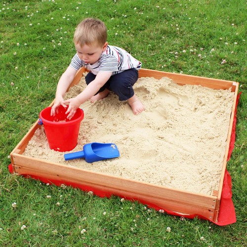Wooden sand pit - sand,