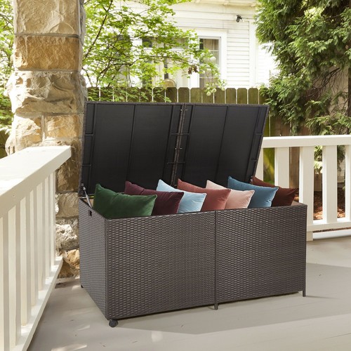 Rattan garden storage box - rattan,