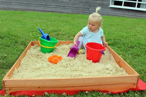 Kids wooden sand pit 90x90cm - kids,